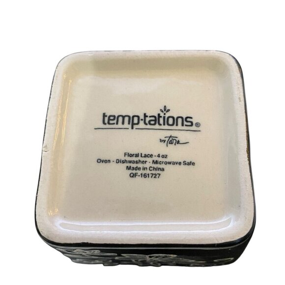Temp-tations by Tara Set of 2 Floral Lace Black Ramekins 4 Ounce - Picture 2 of 3